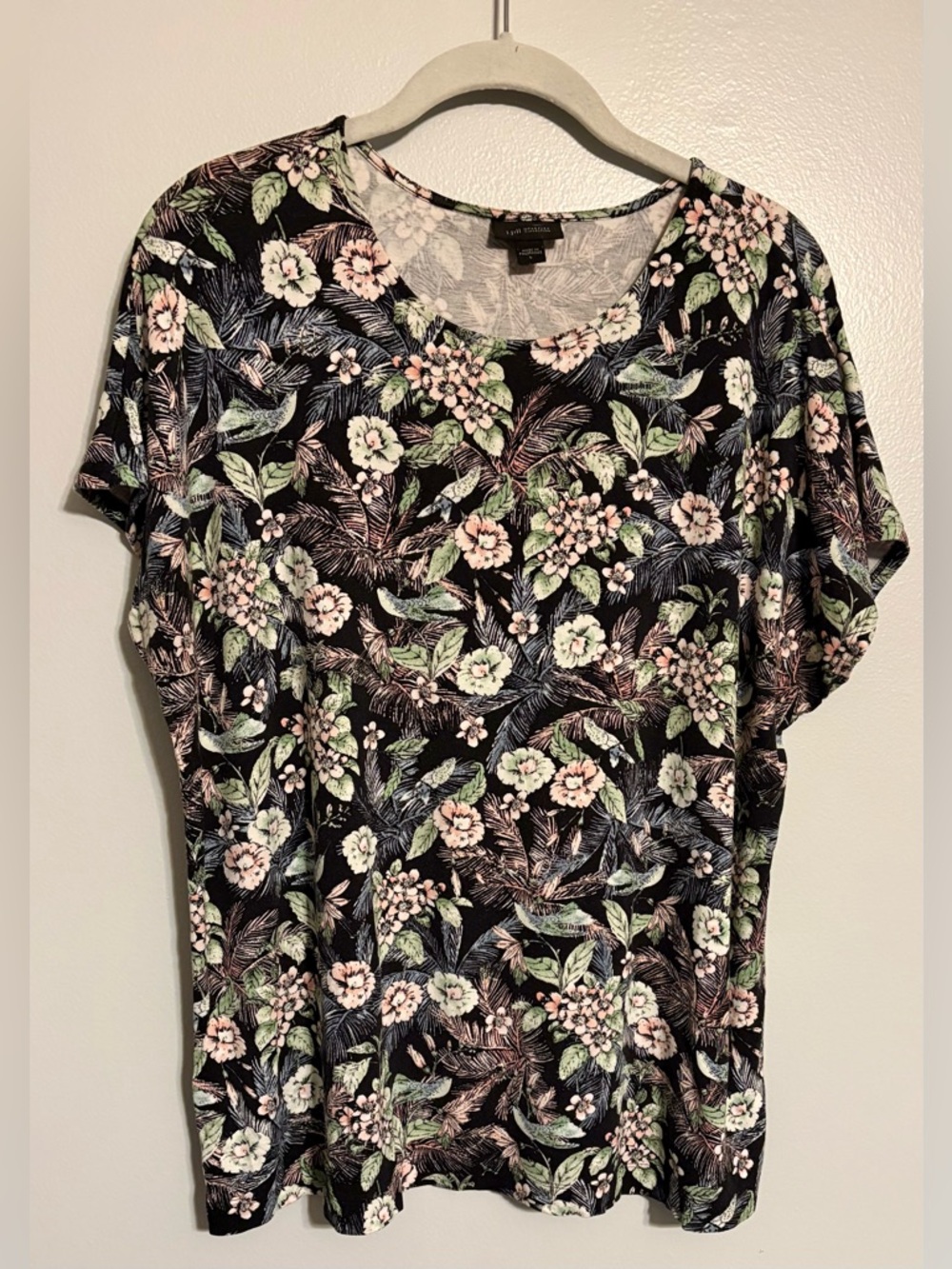 ❤️ J. Jill Wearever Floral Print Tee Size L